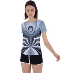 Fractal Grau Back Circle Cutout Sports T-shirt by dedoma