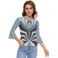 Fractal Grau Bell Sleeve Top