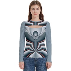 Fractal Grau Women s Cut Out Long Sleeve T-shirt by dedoma