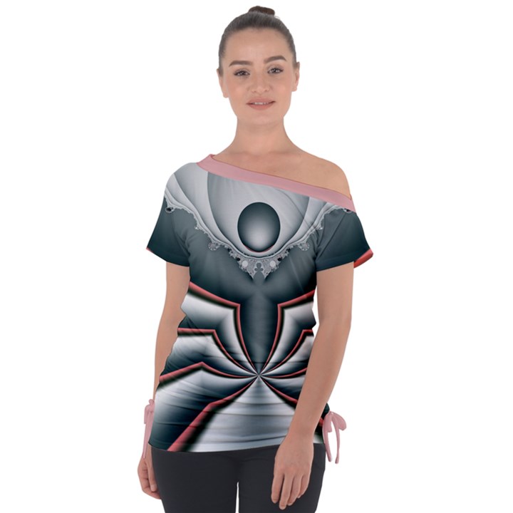 Altrosa fractal Off Shoulder Tie-Up T-Shirt