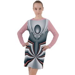 Altrosa Fractal Long Sleeve Hoodie Dress