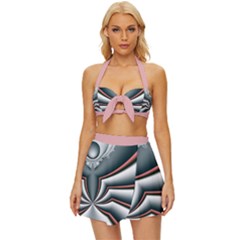 Altrosa Fractal Vintage Style Bikini Top And Skirt Set  by dedoma