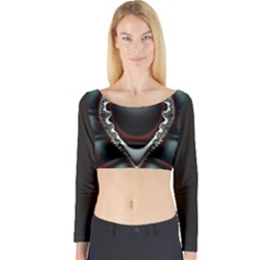 fractal eye Long Sleeve Crop Top