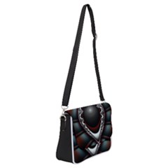 fractal eye Shoulder Bag with Back Zipper