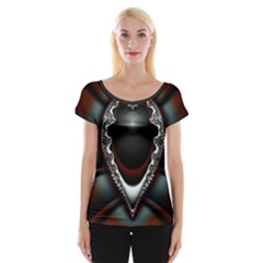 fractal eye Cap Sleeve Top