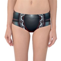 fractal eye Mid-Waist Bikini Bottoms