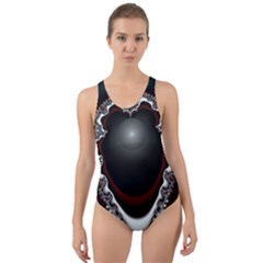 fractal eye Cut-Out Back One Piece Swimsuit