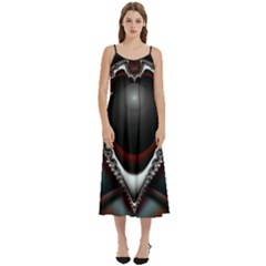 fractal eye Casual Spaghetti Strap Midi Dress