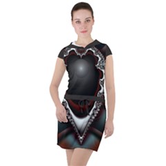 fractal eye Drawstring Hooded Dress