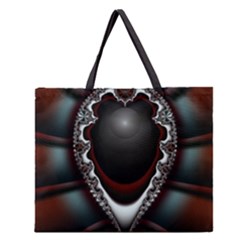 fractal eye Zipper Large Tote Bag