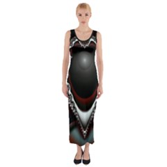 fractal eye Fitted Maxi Dress