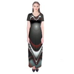 fractal eye Short Sleeve Maxi Dress