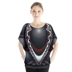 Fractal Eye Batwing Chiffon Blouse