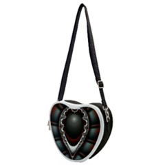 fractal eye Heart Shoulder Bag