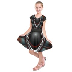 fractal eye Kids  Short Sleeve Dress