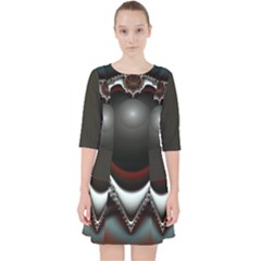 fractal eye Quarter Sleeve Pocket Dress