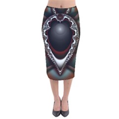 fractal eye Velvet Midi Pencil Skirt