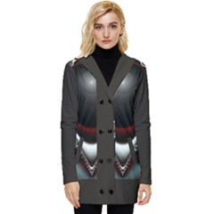 fractal eye Button Up Hooded Coat 