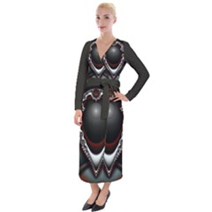 fractal eye Velvet Maxi Wrap Dress