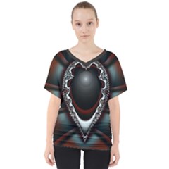 fractal eye V-Neck Dolman Drape Top