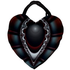 fractal eye Giant Heart Shaped Tote