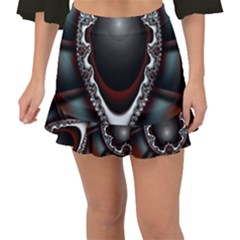 fractal eye Fishtail Mini Chiffon Skirt