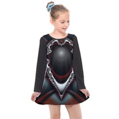 fractal eye Kids  Long Sleeve Dress