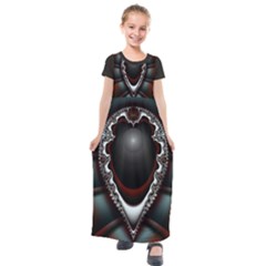 fractal eye Kids  Short Sleeve Maxi Dress