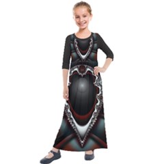 fractal eye Kids  Quarter Sleeve Maxi Dress