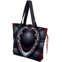 fractal eye Drawstring Tote Bag