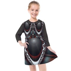 fractal eye Kids  Quarter Sleeve Shirt Dress