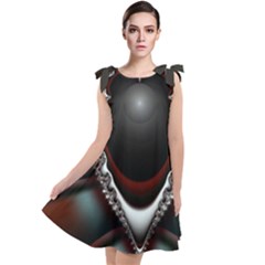 fractal eye Tie Up Tunic Dress