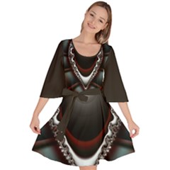 fractal eye Velour Kimono Dress