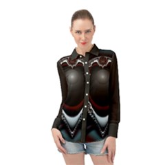 fractal eye Long Sleeve Chiffon Shirt