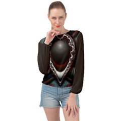 fractal eye Banded Bottom Chiffon Top