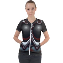 fractal eye Short Sleeve Zip Up Jacket