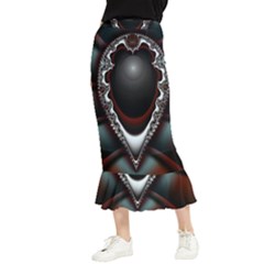 fractal eye Maxi Fishtail Chiffon Skirt