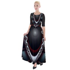 fractal eye Half Sleeves Maxi Dress