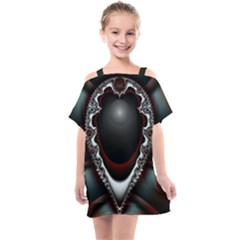 fractal eye Kids  One Piece Chiffon Dress