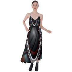 fractal eye Tie Back Maxi Dress