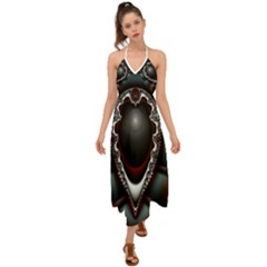 fractal eye Halter Tie Back Dress 