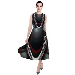 fractal eye Round Neck Boho Dress