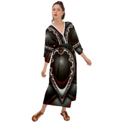 fractal eye Grecian Style  Maxi Dress