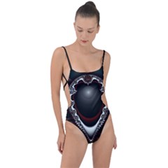 fractal eye Tie Strap One Piece Swimsuit