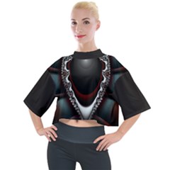 fractal eye Mock Neck T-Shirt