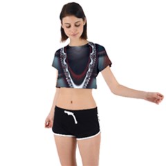 fractal eye Tie Back Short Sleeve Crop T-Shirt