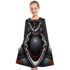 fractal eye Kids  Midi Sailor Dress