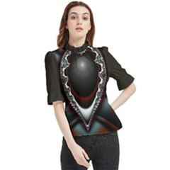 fractal eye Frill Neck Blouse