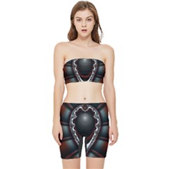 fractal eye Stretch Shorts and Tube Top Set