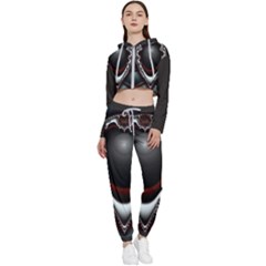 fractal eye Cropped Zip Up Lounge Set